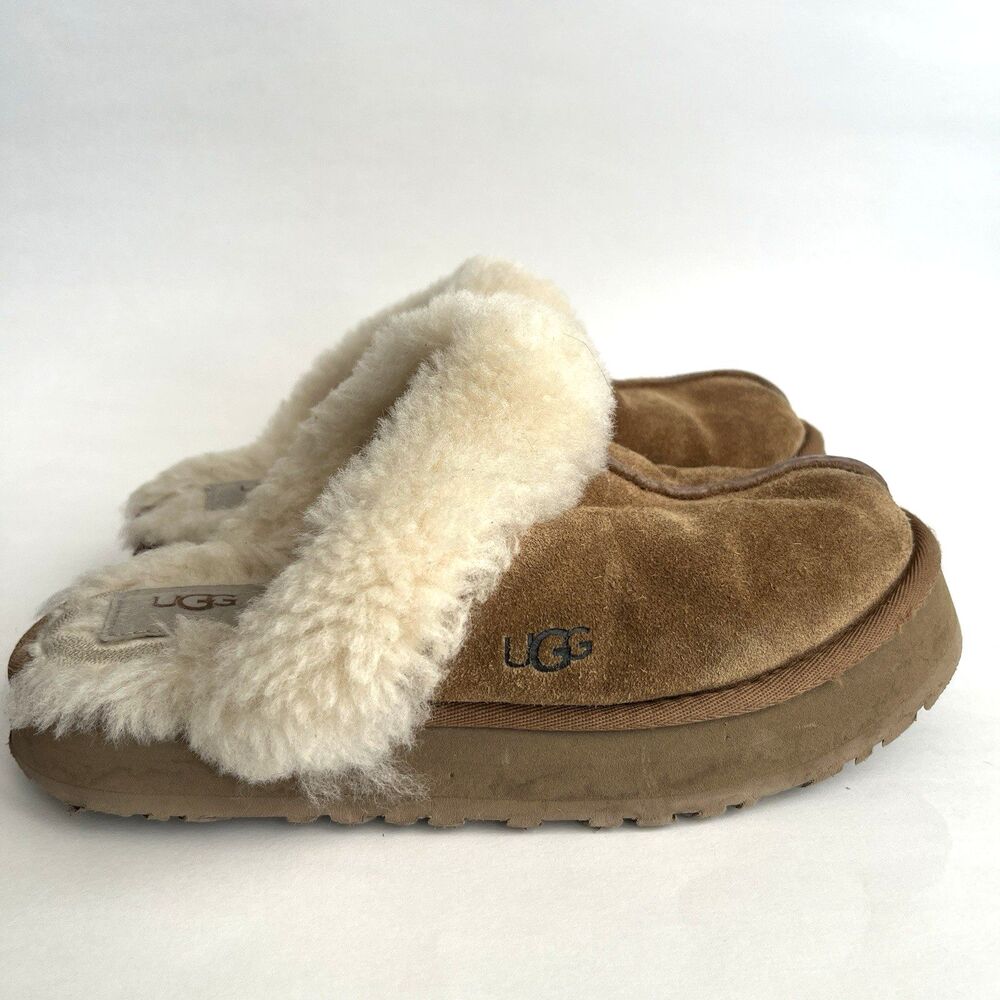 UGG Disquette Platform Clog Slipper for Women US‎ 8 Chestnut